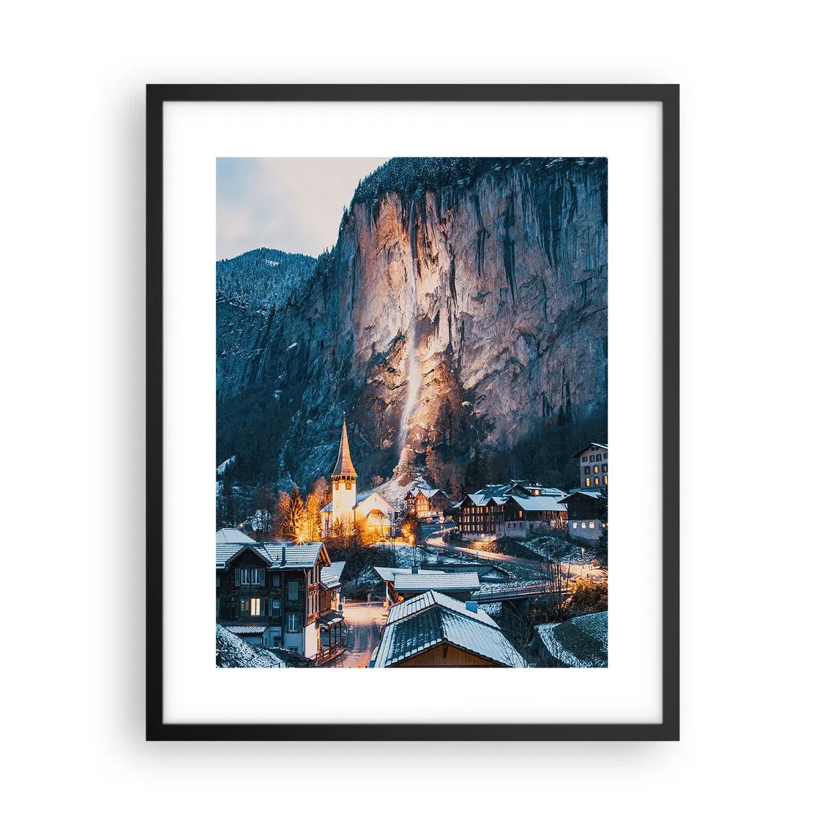 Plakat i sort ramme - Vinterens lysende ånd - 40x50 cm