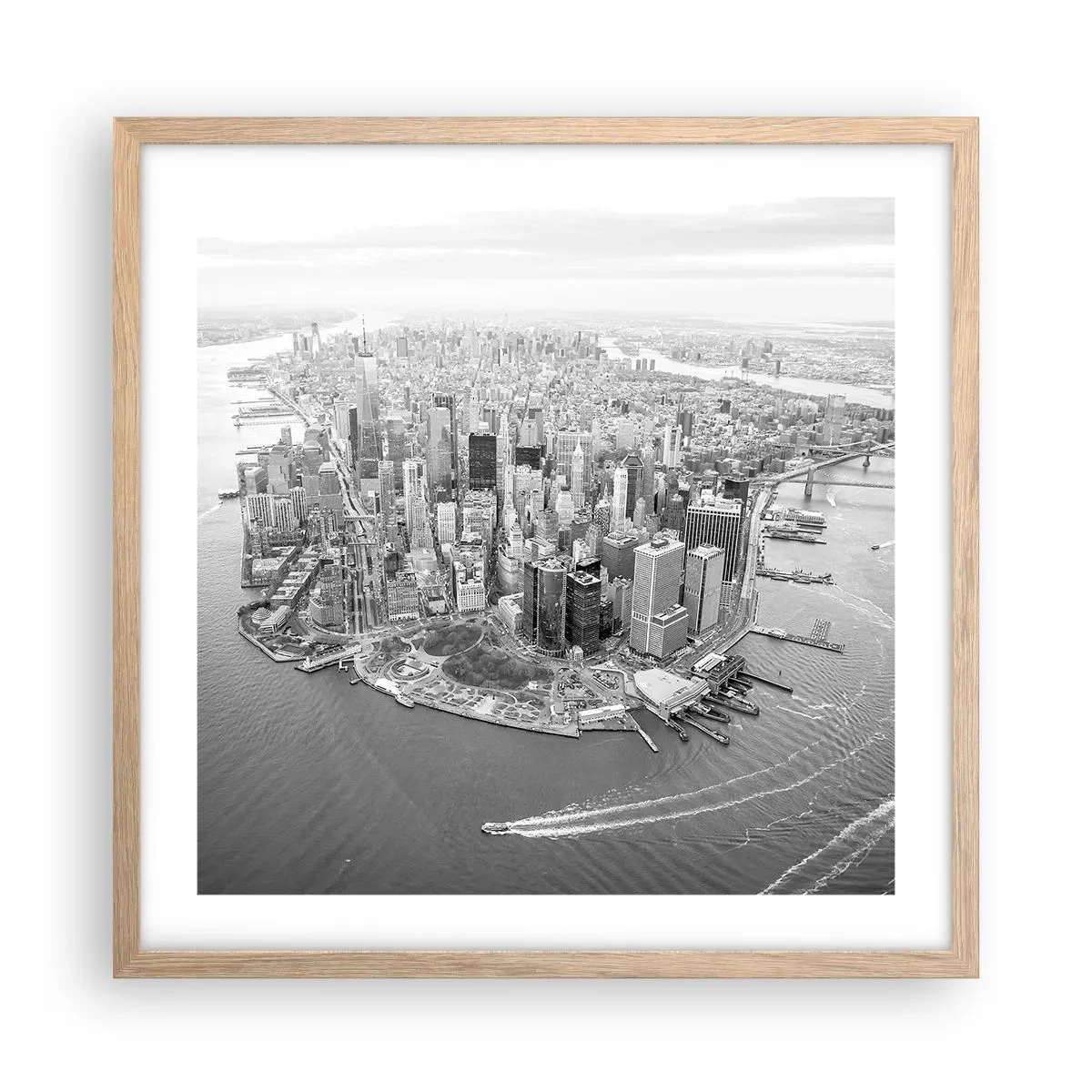 Plakat i ramme af lyst egetræ - Hvordan kan man ikke elske? - 50x50 cm