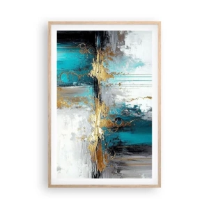 Plakat i ramme af lyst egetræ - Alting flyder - 61x91 cm