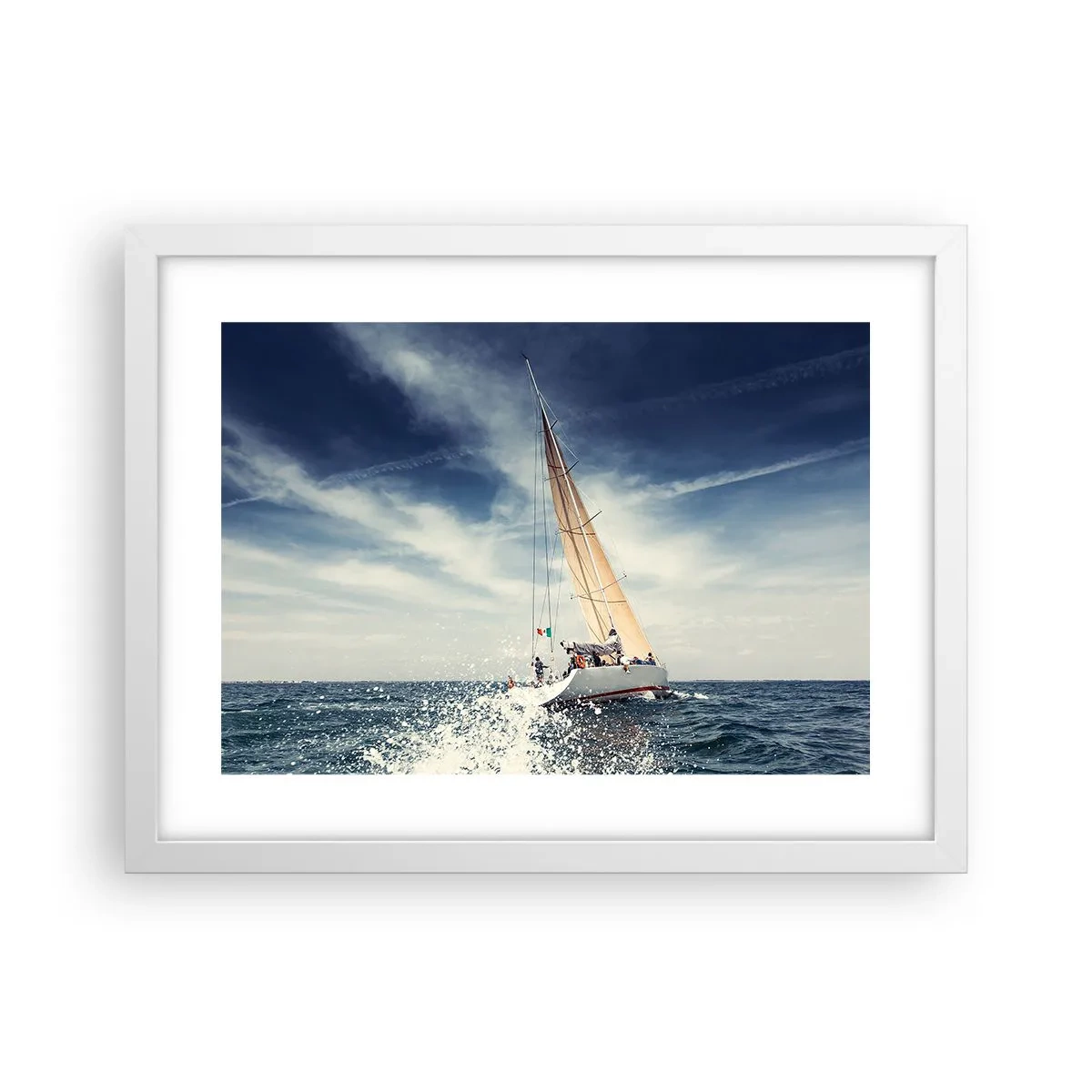 Plakat i hvid ramme - De kan ikke indhente os! - 40x30 cm