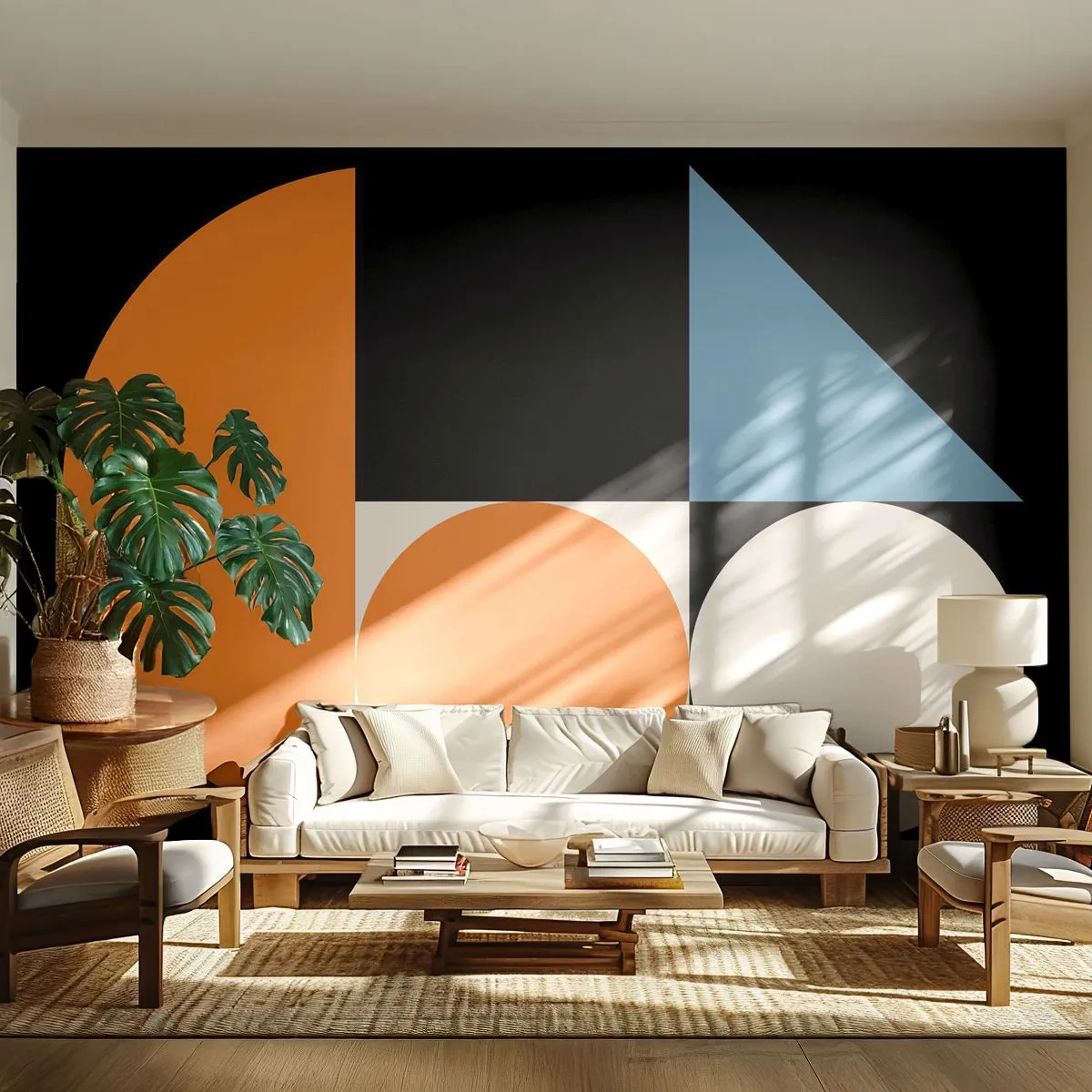 Fototapet Premium Sand - System til figurer - Abstraktion, Grafik, Geometrisk mønster - 100x70 cm