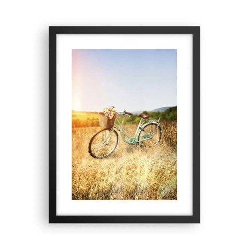 Plakat i sort ramme - Jeg bliver her et stykke tid - 30x40 cm
