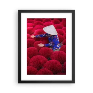 Plakat i sort ramme - I en rismark - 30x40 cm