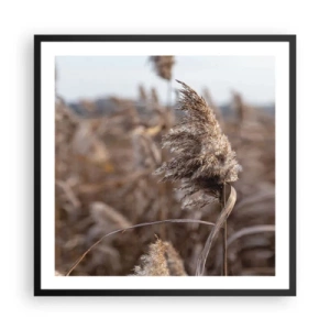 Plakat i sort ramme - Tid til at flyve væk med vinden - 60x60 cm
