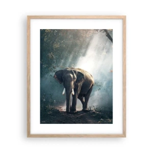 Plakat i ramme af lyst egetræ - En fredelig gåtur - 40x50 cm