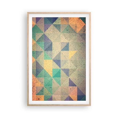 Plakat i ramme af lyst egetræ - Republikken trekanter - 61x91 cm