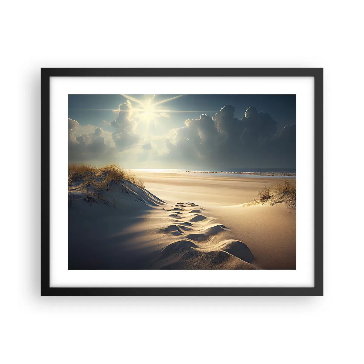 Plakat i sort ramme - Beroligende landskab - 50x40 cm