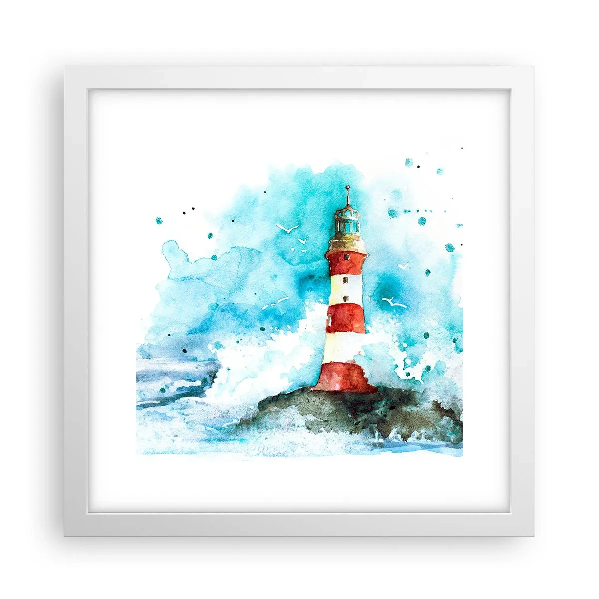 Plakat i hvid ramme - Elementernes enhed - 30x30 cm