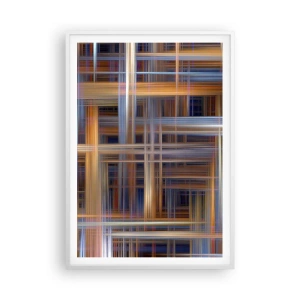 Plakat i hvid ramme - Vævet af lys - 70x100 cm