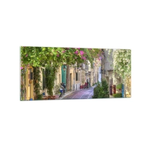 Billede på glas - En blomstrende gyde - 120x50 cm