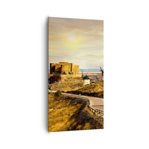 Lærredstryk - Billede på lærred - Don Quixote er ved at dukke op - 65x120 cm