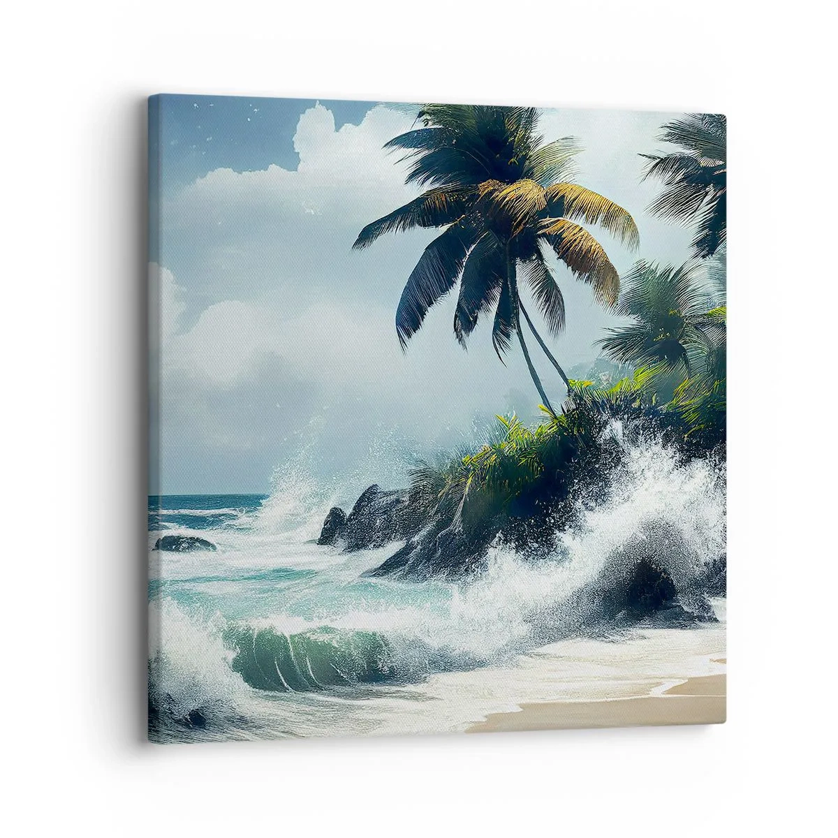 Lærredstryk - Billede på lærred - På en tropisk strand - 30x30 cm