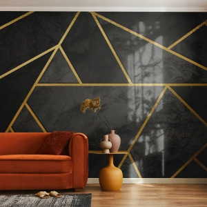 Fototapet Premium Canvas - Mørke og lys - Abstraktion, Stykke, Moderne mønster - 450x315 cm