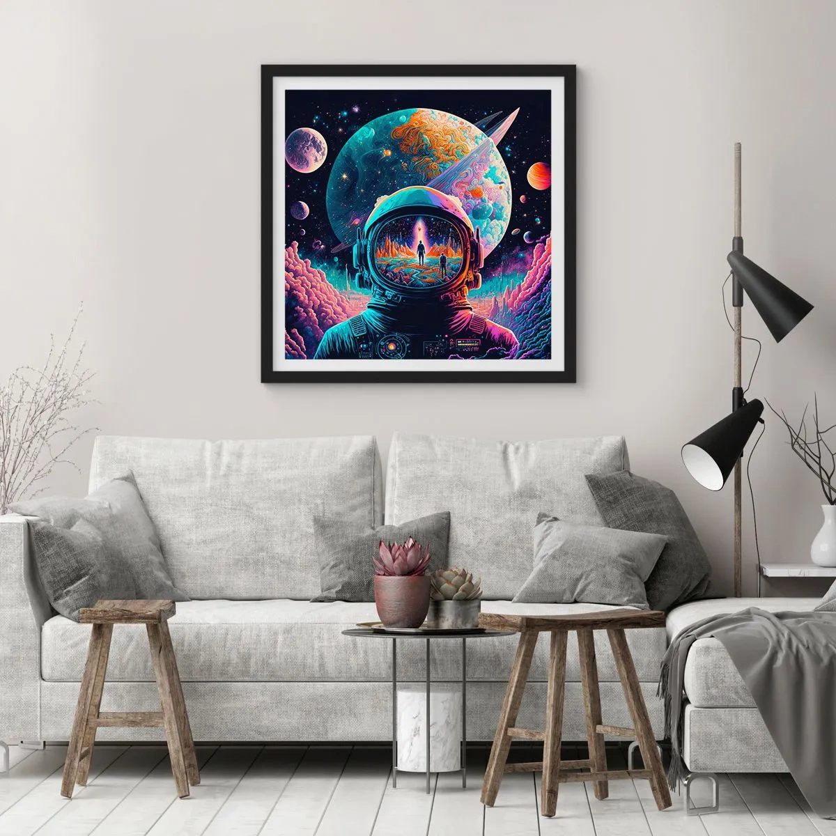 Plakat i sort ramme - Filosoffer har aldrig drømt - 50x50 cm