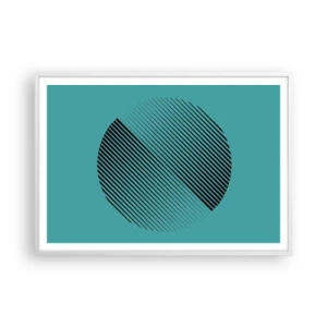 Plakat i hvid ramme - Cirklen - en geometrisk variation - 100x70 cm