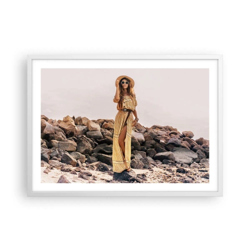 Plakat i hvid ramme - Magien ved sten - 70x50 cm