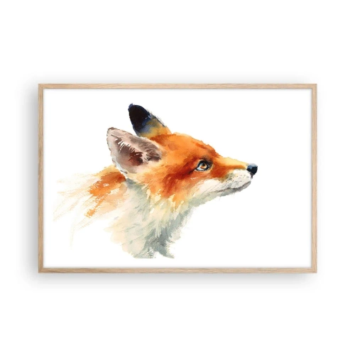 Plakat i ramme af lyst egetræ - Man kan aldrig være for forsigtig - 91x61 cm