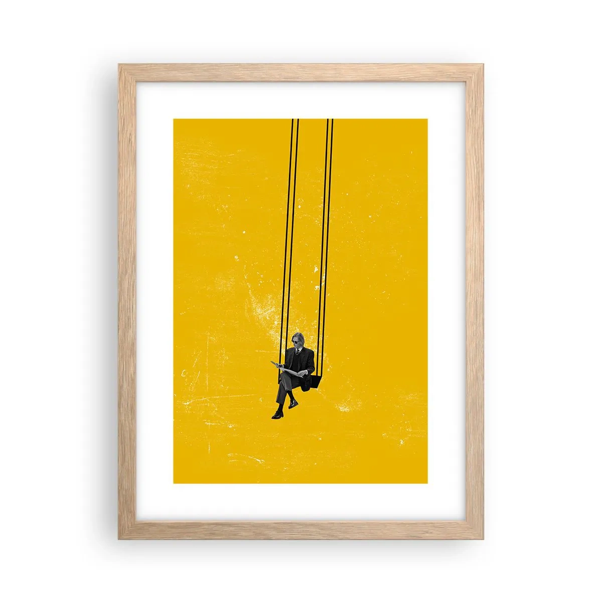 Plakat i ramme af lyst egetræ - En dag som alle andre - 30x40 cm