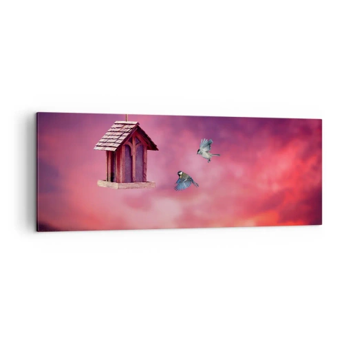 Lærredstryk - Billede på lærred - Invitation til middag - 140x50 cm