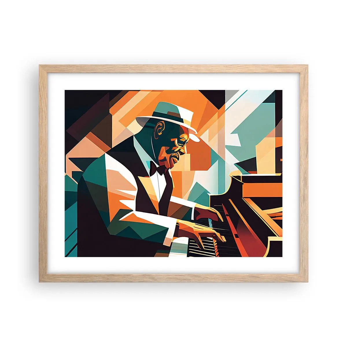 Plakat i ramme af lyst egetræ - Alt det jazz - 50x40 cm