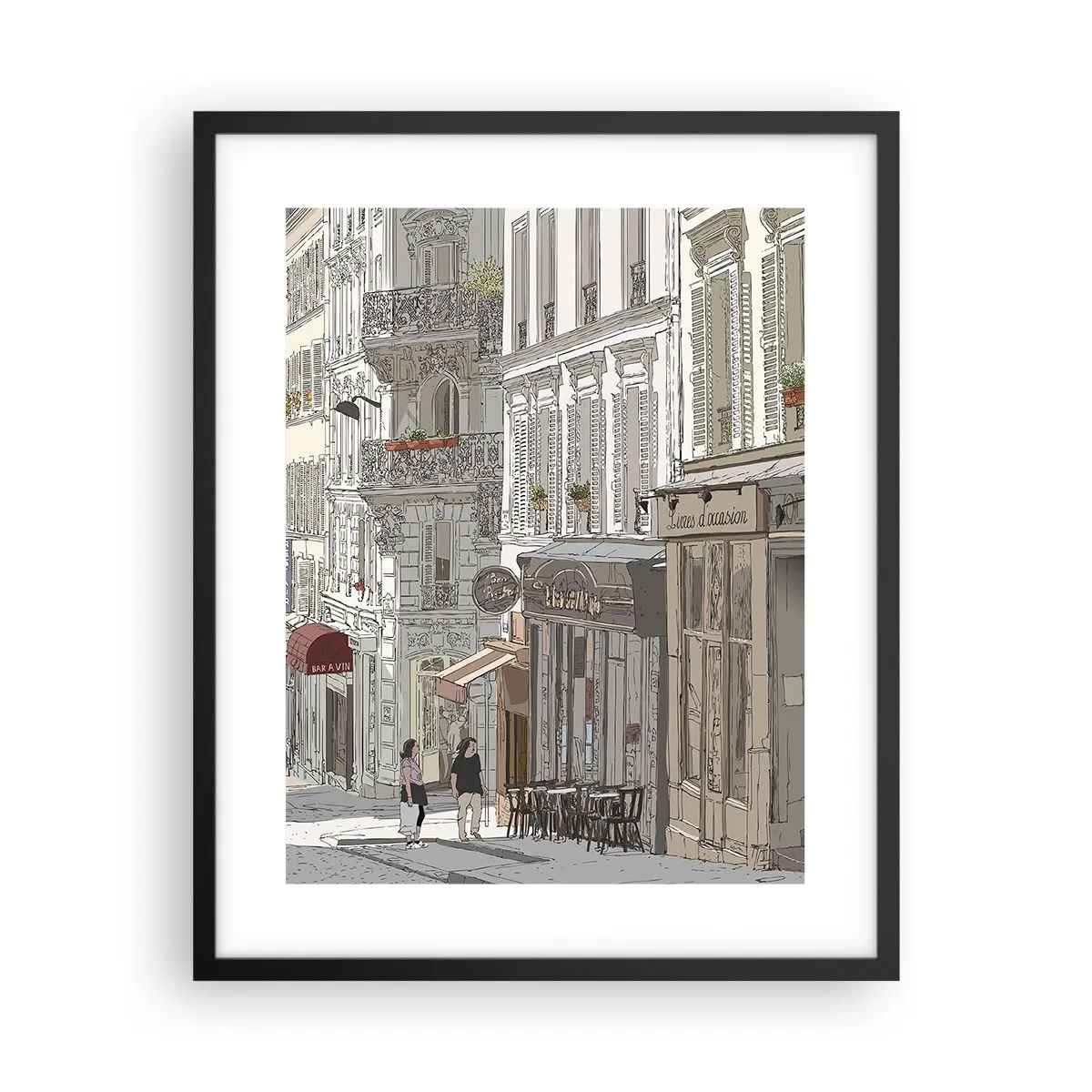 Plakat i sort ramme - Byens glæder - 40x50 cm