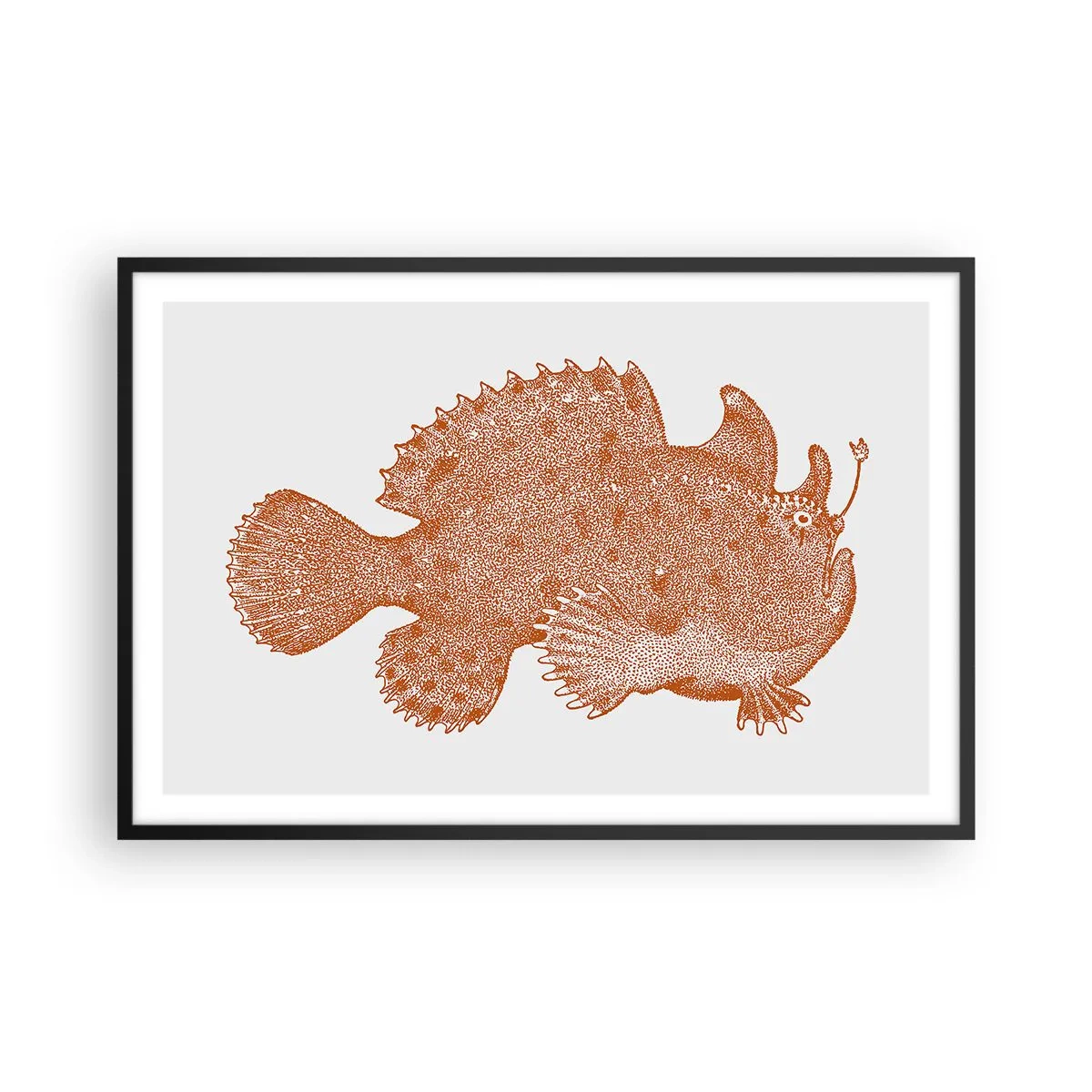 Plakat i sort ramme - Og dog en fisk - 91x61 cm