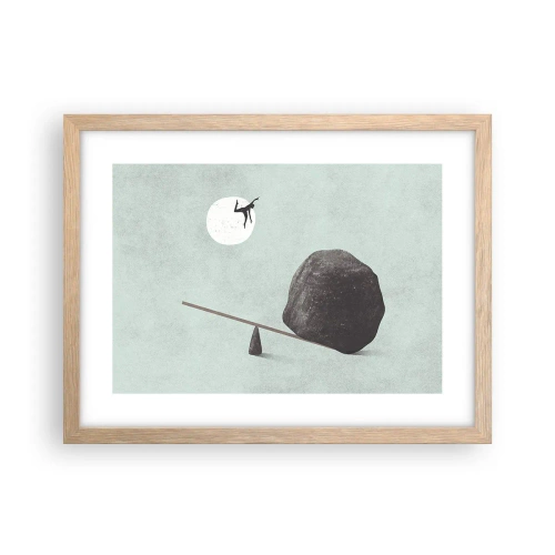 Plakat i ramme af lyst egetræ - En drøm går i opfyldelse - 40x30 cm