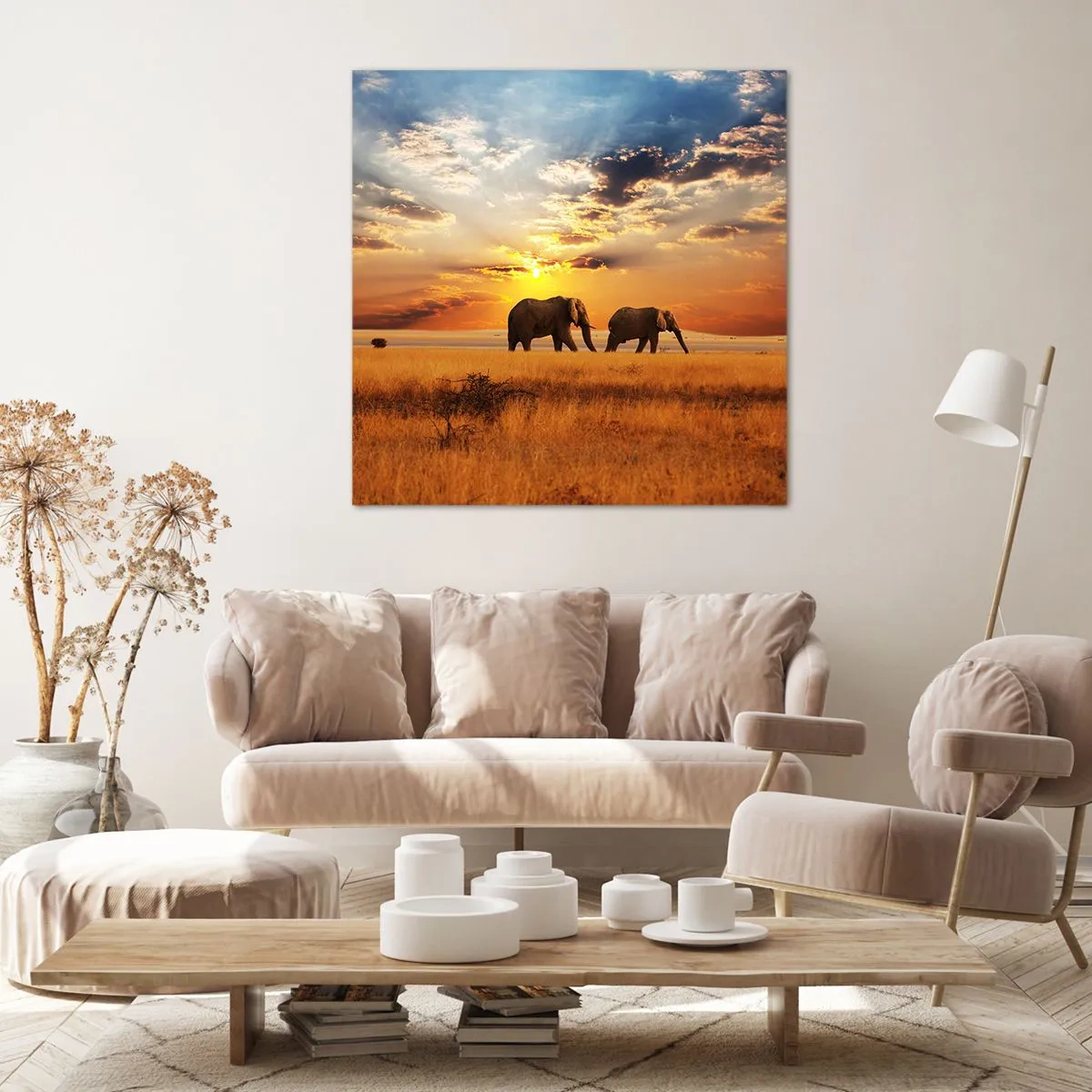 Lærredstryk - Billede på lærred - Familievandring - 70x70 cm