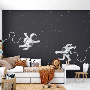 Fototapet Premium Sand - Rummet vikler sig sammen - Abstraktion, Astronaut, Kosmos - 100x70 cm