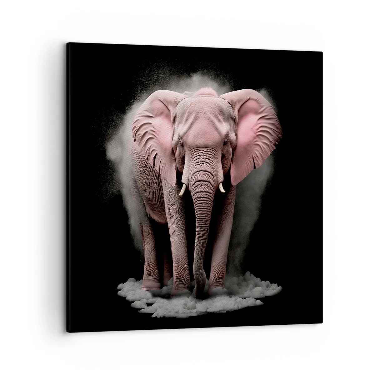 Lærredstryk - Billede på lærred - Tænk ikke på en lyserød elefant! - 50x50 cm