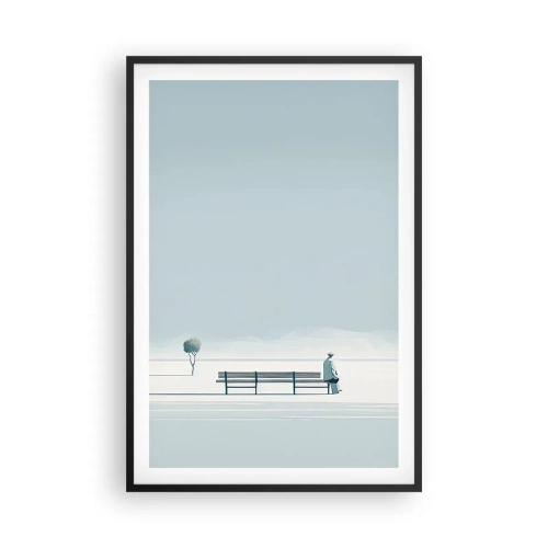 Plakat i sort ramme - Ja, jeg venter. - 61x91 cm