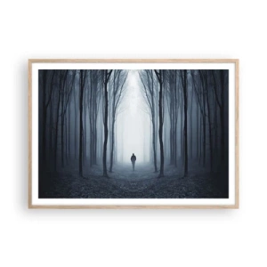 Plakat i ramme af lyst egetræ - Og alt sammen ganske enkelt - 100x70 cm