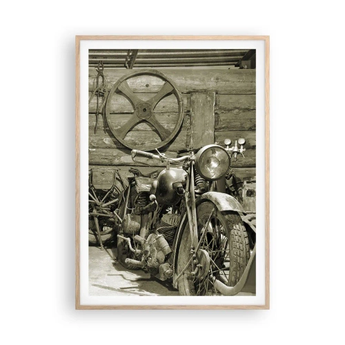 Plakat i ramme af lyst egetræ - I onkel Wladeks skur - 70x100 cm