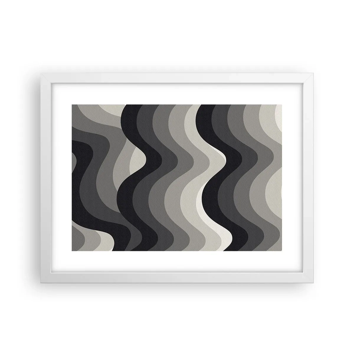 Plakat i hvid ramme - Bølge efter bølge - 40x30 cm