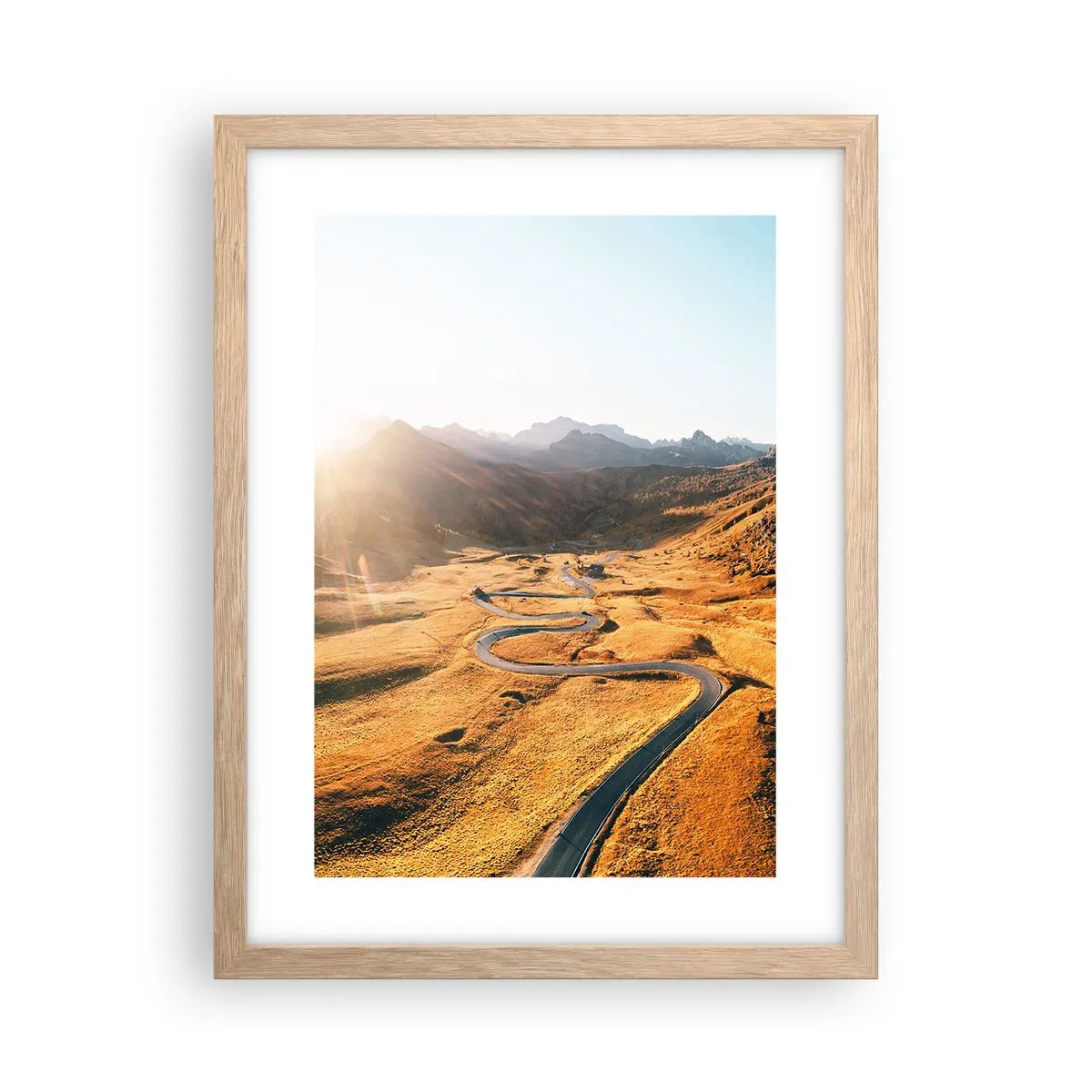 Plakat i ramme af lyst egetræ - I en gylden dal - 30x40 cm