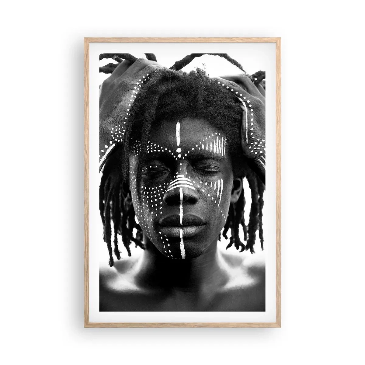 Plakat i ramme af lyst egetræ - Hvor er du? - 61x91 cm