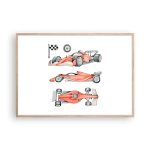 Plakat i ramme af lyst egetræ - At indhente en drøm - 100x70 cm