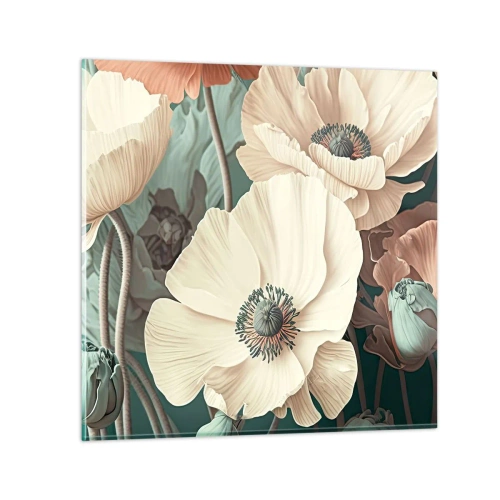 Billede på glas - Valmuernes hvisken - 70x70 cm