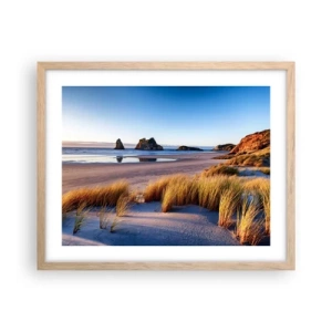 Plakat i ramme af lyst egetræ - For dem, der søger ro - 50x40 cm