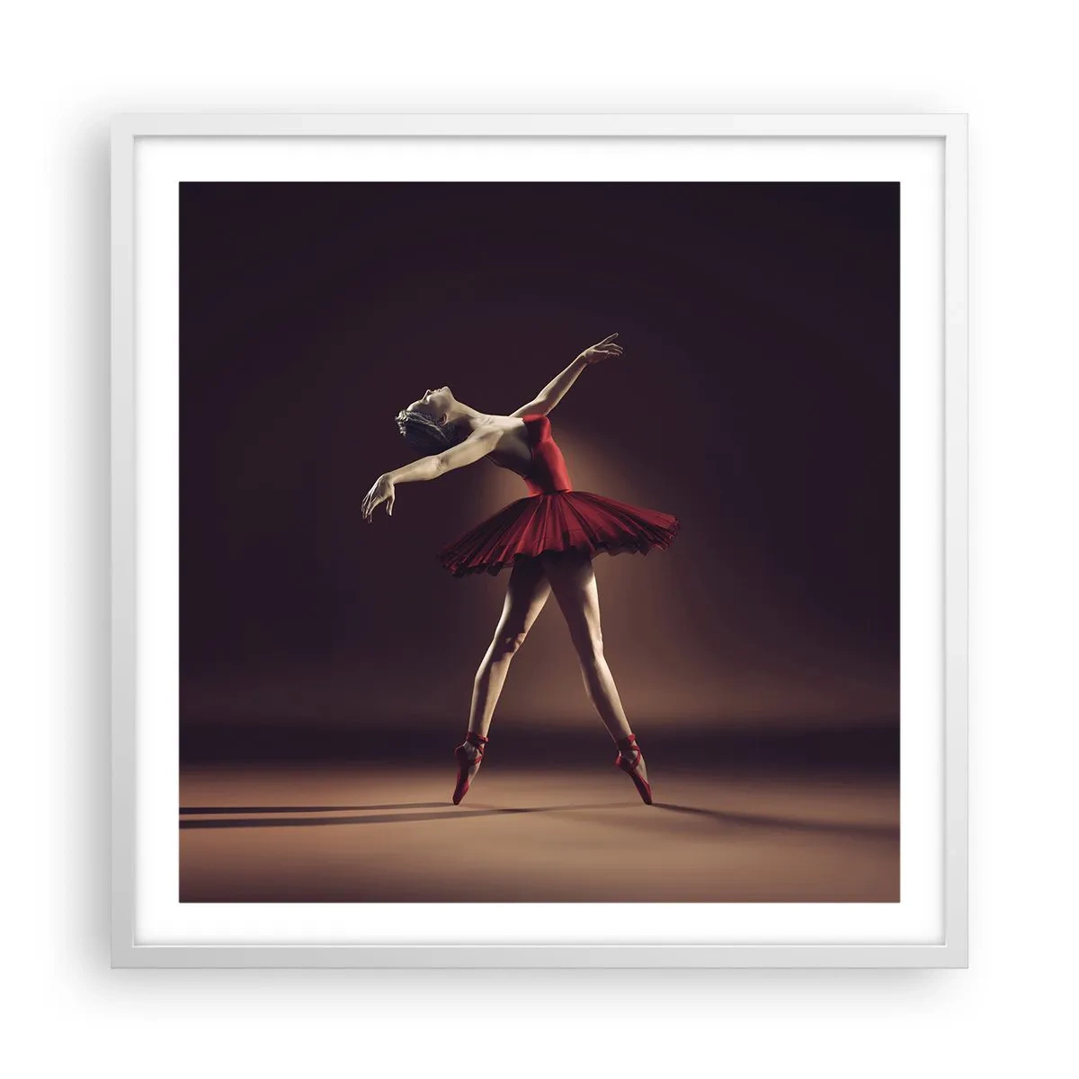 Plakat i hvid ramme - Prima ballerina - 60x60 cm