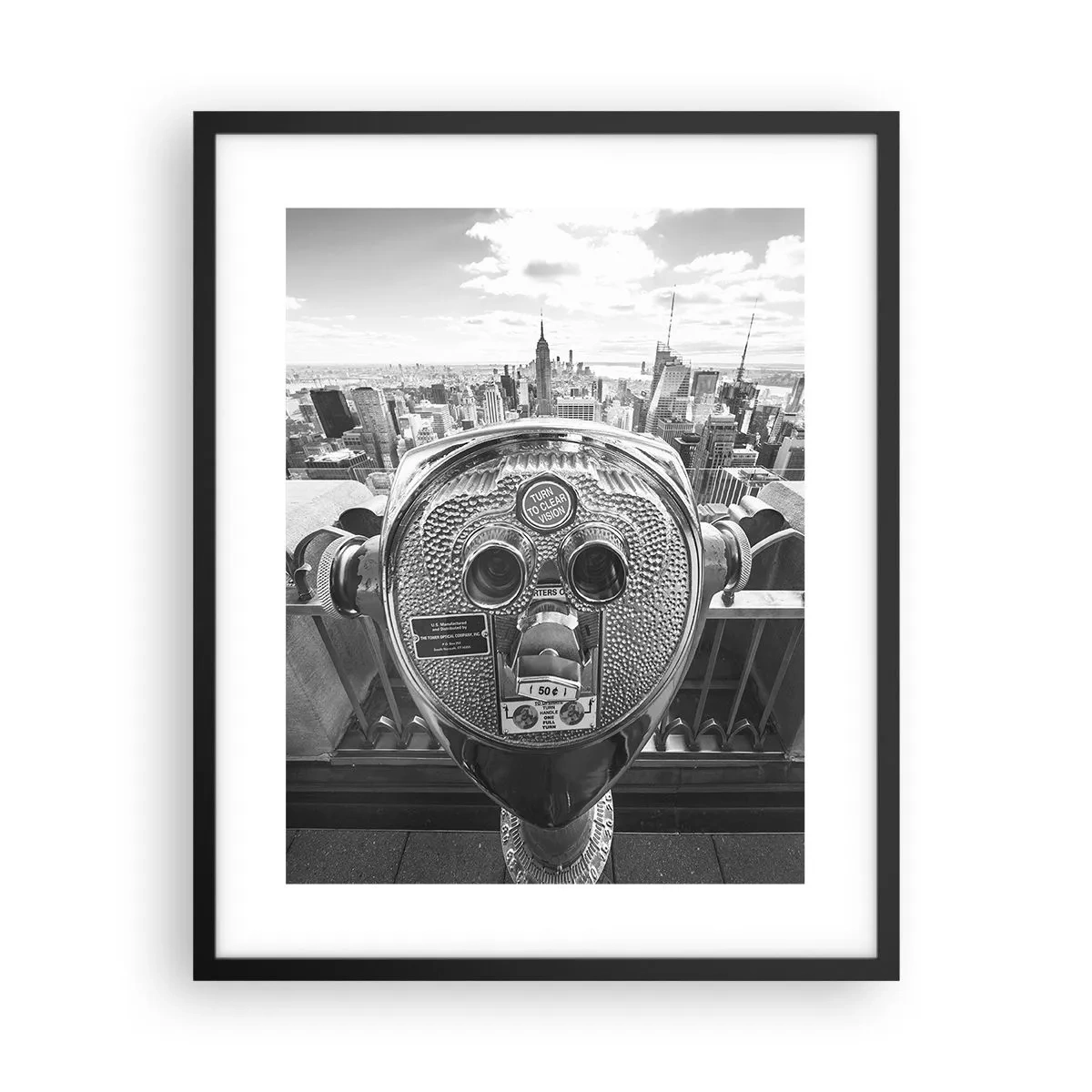 Plakat i sort ramme - Byen over byer - 40x50 cm