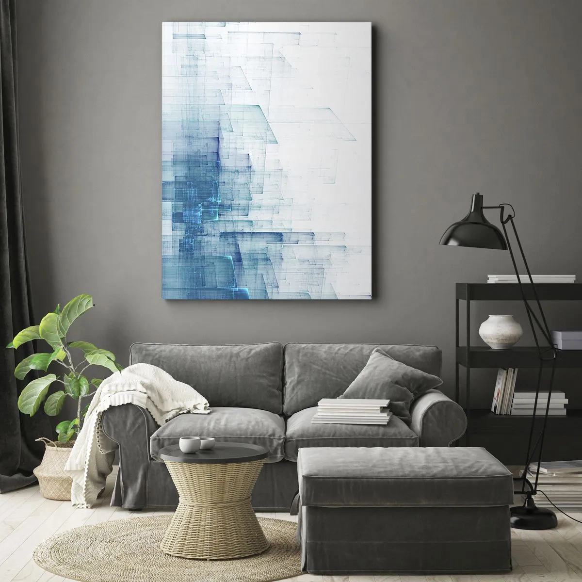 Lærredstryk - Billede på lærred - Hvordan rummet blev til - 50x70 cm