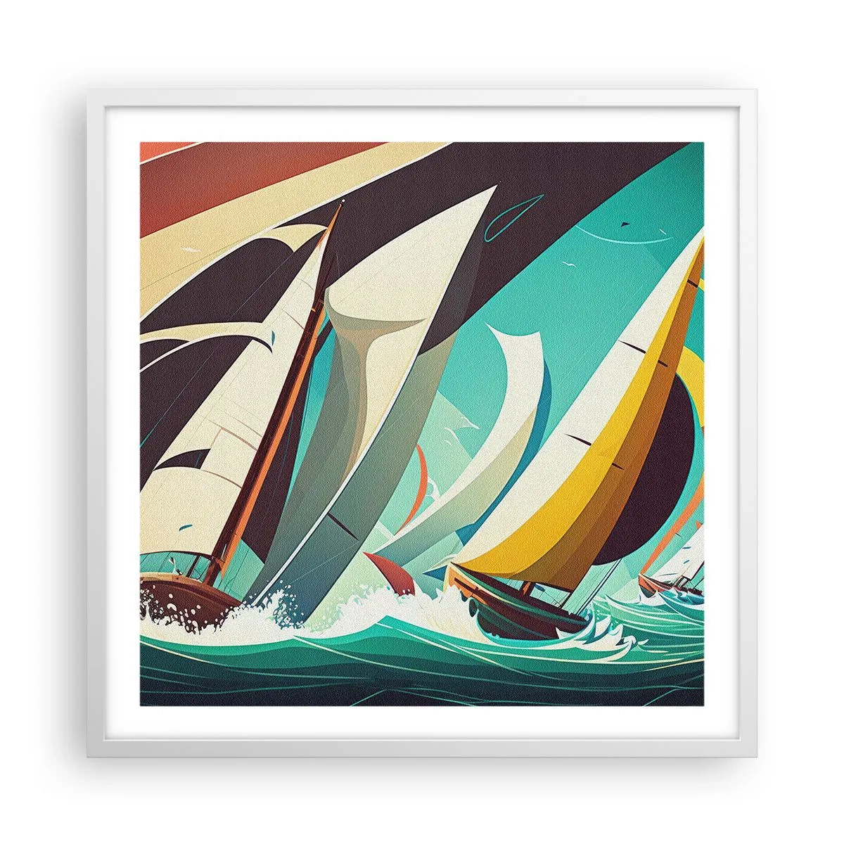 Plakat i hvid ramme - Tæt på og personligt med elementerne - 60x60 cm