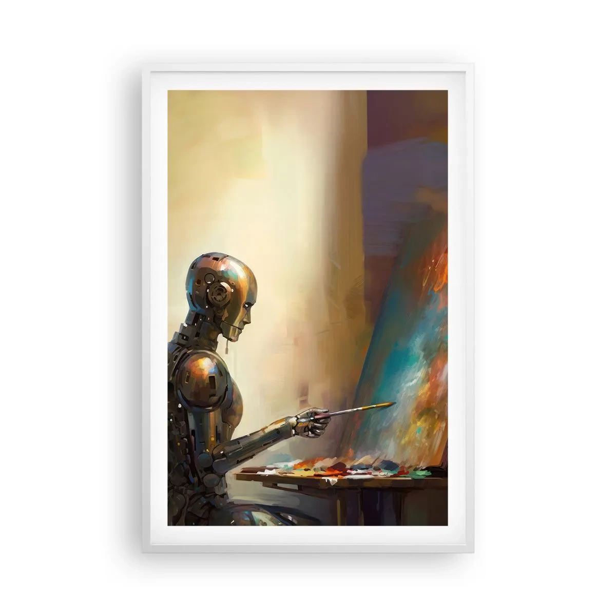Plakat i hvid ramme - Fremtidens kunst - 61x91 cm
