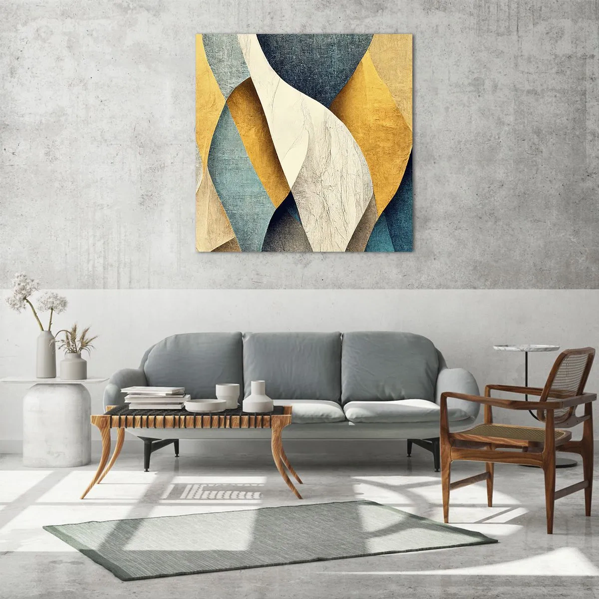 Billede på glas - Rytme og bølger - 60x60 cm