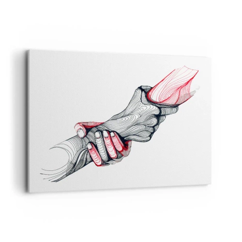 Lærredstryk - Billede på lærred - Du er i gode hænder - 100x70 cm