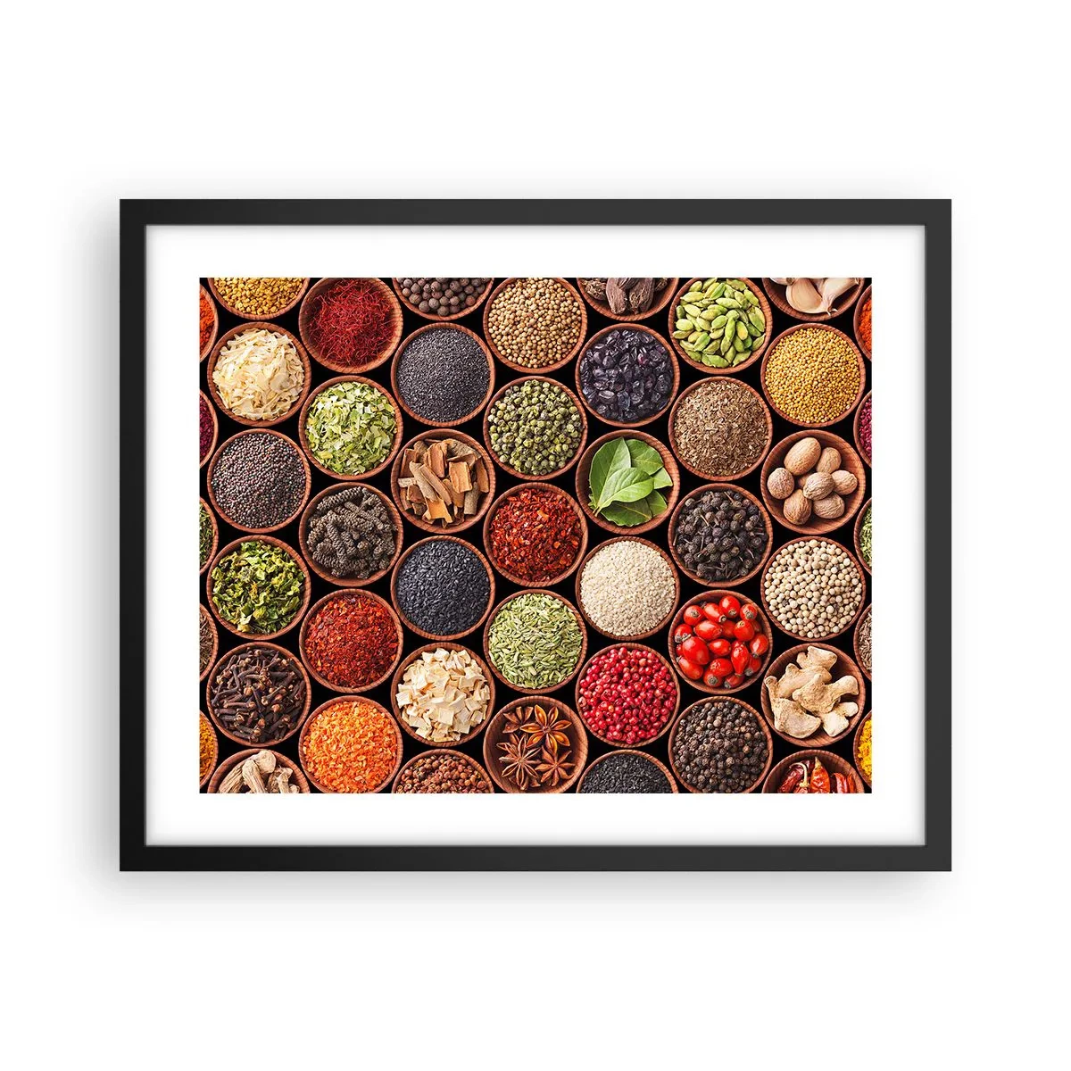 Plakat i sort ramme - Alle verdens smage - 50x40 cm