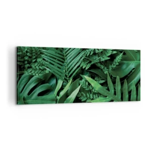 Lærredstryk - Billede på lærred - Kranset i grønt - 100x40 cm