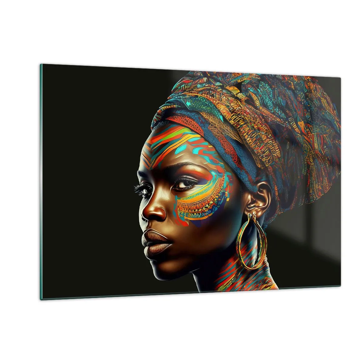Billede på glas - Afrikansk dronning - 120x80 cm