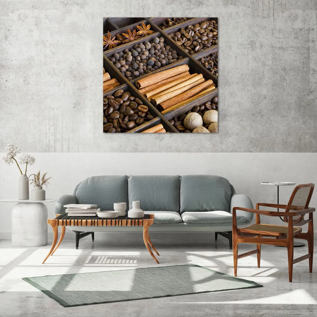 Billede på glas - Et skatkammer af aromaer - 60x60 cm